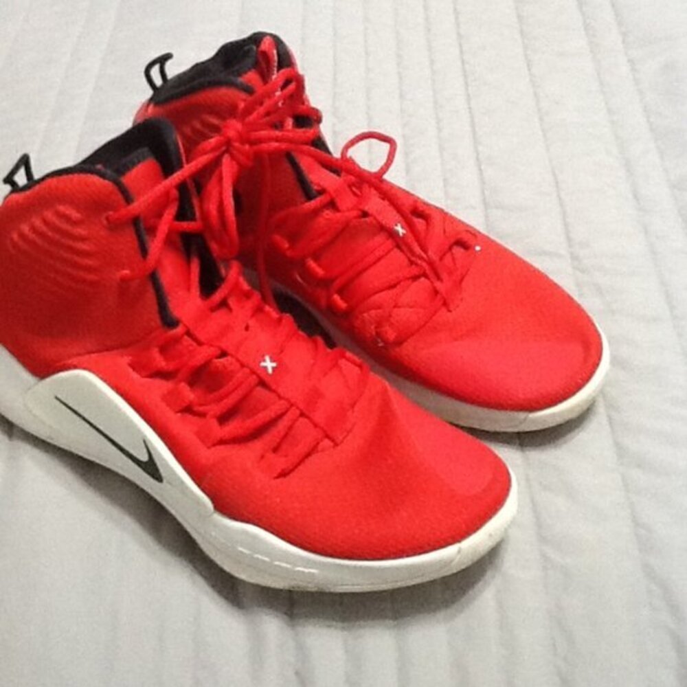 Red Nike 12 1/2 hyper dunk shoes-M S 4